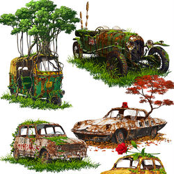 This is a pixiv picture whose title is 廃車幻想　その３.