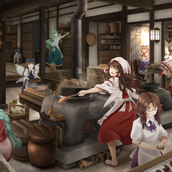 This is a pixiv picture whose title is 宴会準備中.