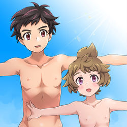 This is a pixiv picture whose title is 競パン兄弟.