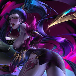 This is a pixiv picture whose title is K/DA  widowmaker x evelynn.