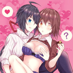 This is a pixiv picture whose title is 【コミ1新刊②】とある重巡姉妹のHappy♥White Day.