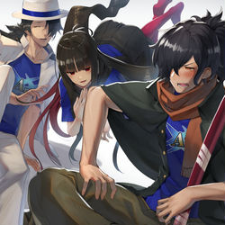 This is a pixiv picture whose title is 「お揃いだね。以蔵さん。」.