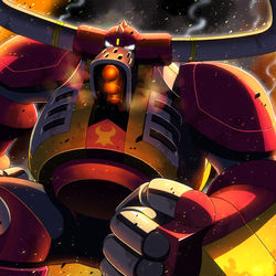 This is a pixiv picture whose title is 業火の友.