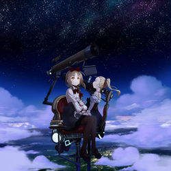 This is a pixiv picture whose title is 天体観測.