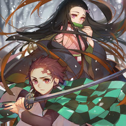 This is a pixiv picture whose title is Kimetsu no yaiba.