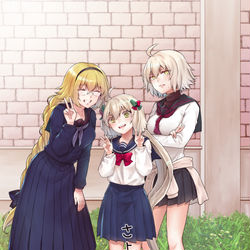 This is a pixiv picture whose title is 【5/3】スパコミ新刊【ジル＆ジャンヌ学パロ】.