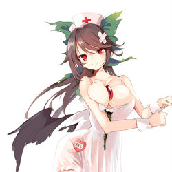 This is a pixiv picture whose title is わけわからんナース服を着たお空.