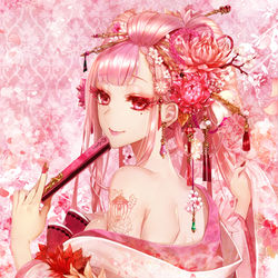 This is a pixiv picture whose title is 【春M3】桜姫アングーリア.