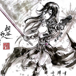 This is a pixiv picture whose title is 【極道畫師】桐谷和人GGO.