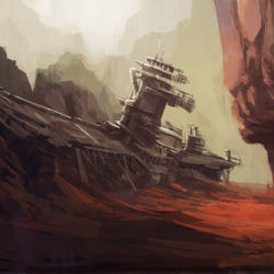 This is a pixiv picture whose title is 廃船.