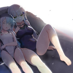 This is a pixiv picture whose title is 競泳前線.