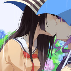 This is a pixiv picture whose title is 雨の日の秘め事.