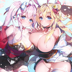 This is a pixiv picture whose title is 🌸＆🎆.
