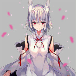 This is a pixiv picture whose title is 【例大祭16】桜拾い。【犬走　椛】.