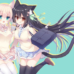 This is a pixiv picture whose title is 放課後ねこみみJK.