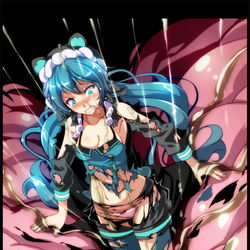 This is a pixiv picture whose title is 【初音ミク】 ぐりーんぽんぽこ.