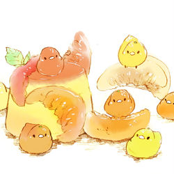This is a pixiv picture whose title is 柑橘いっぱいプリン.