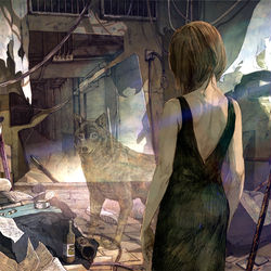 This is a pixiv picture whose title is 鏡に映らないモノ同士.