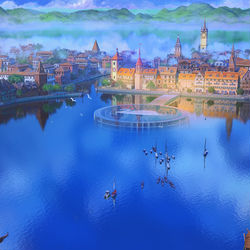 This is a pixiv picture whose title is Lake city 『Shining Nikki』.
