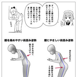 This is a pixiv picture whose title is 腰に優しい前傾姿勢.