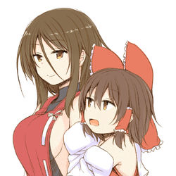 This is a pixiv picture whose title is 【東方動画】博麗ふたり 最終話.