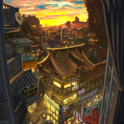 This is a pixiv picture whose title is 旧都「平成」.
