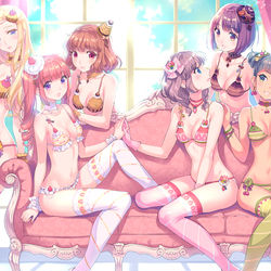 This is a pixiv picture whose title is スイーツ下着女子会.