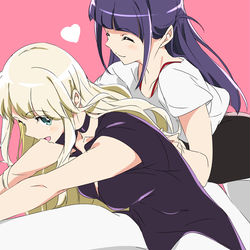 This is a pixiv picture whose title is 柔軟まひるさん＆栞さん.