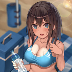 This is a pixiv picture whose title is ビーチバレーをエッチな目で見ちゃ駄目だよー.