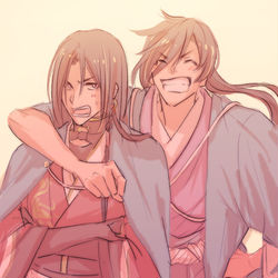 This is a pixiv picture whose title is 【薄桜鬼×刀剣乱舞】交換.