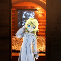 This is a pixiv picture whose title is 眠い....