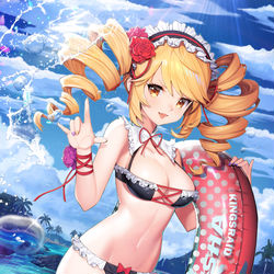 This is a pixiv picture whose title is 海辺のアイシャ.