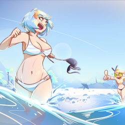 This is a pixiv picture whose title is Summer Blue.