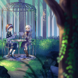 This is a pixiv picture whose title is 森の色は紅.