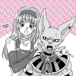 This is a pixiv picture whose title is 大きいブラちゃんとビルスさま.