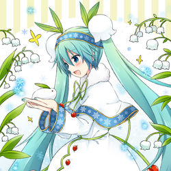 This is a pixiv picture whose title is 「こんにちは、うさぎさん」.