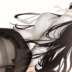 This is a pixiv picture whose title is JK黒タイツ愛宕さん.