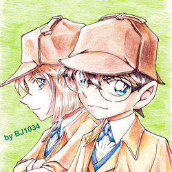 This is a pixiv picture whose title is 令和のホームズとその相棒.