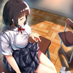 This is a pixiv picture whose title is 空き教室の.