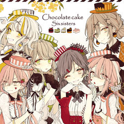 This is a pixiv picture whose title is チョコケーキ6姉妹.