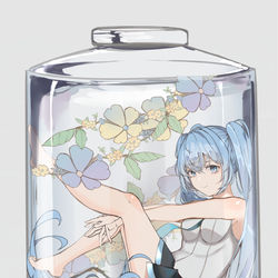 This is a pixiv picture whose title is 瓶中少女.