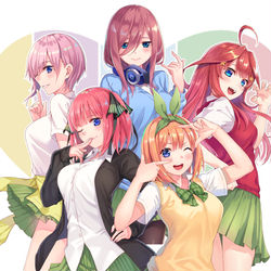 This is a pixiv picture whose title is 五つ子の誕生日.