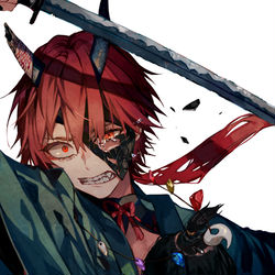 This is a pixiv picture whose title is 泣いた赤鬼.