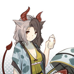 This is a pixiv picture whose title is 【東方鬼形獣】二面ボス 牛崎潤美.