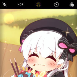 This is a pixiv picture whose title is クレープもぐもぐ.