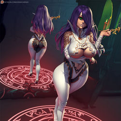 This is a pixiv picture whose title is White and Anti witch.