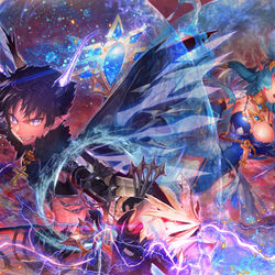 This is a pixiv picture whose title is 黒竜と水竜.