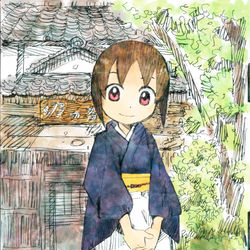 This is a pixiv picture whose title is 若おかみは小学生!.