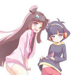This is a pixiv picture whose title is レギンス履いてるから別に何ともないわけで.