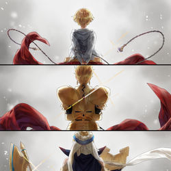 This is a pixiv picture whose title is The king of heroes👑.